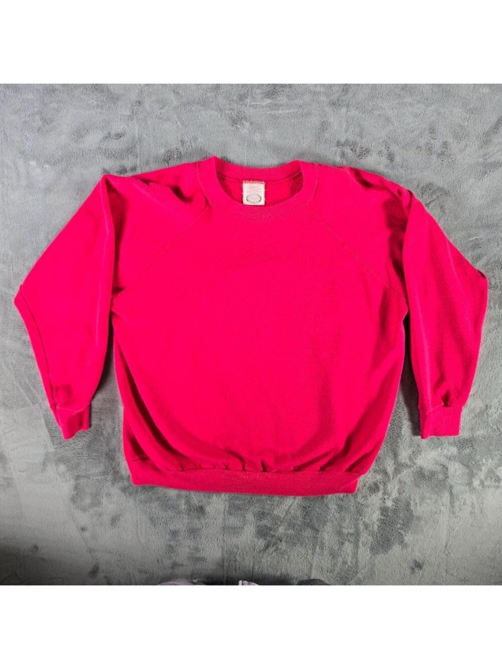 Vintage Distressed 1980s J.E. Morgan Fleecewear Raglan Pink Sweatshirt (M)